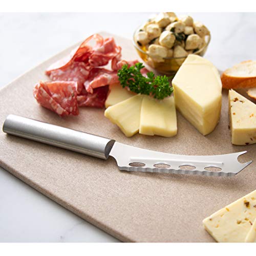 Rada Cutlery Cheese Knife – Stainless Steel Steel Serrated Edge With Aluminum Handle, Made in the USA, 9-5/8