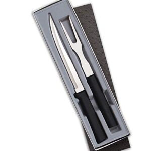 rada cutlery carving knife set – stainless steel 2-piece carving set with stainless steel black resin handles