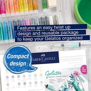 Faber-Castell Gelatos Original Gift Set - 28 Colors - Multi-Purpose Art Color Sticks Set, 34 Piece Gift Set