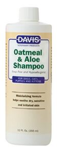 davis oatmeal and aloe dog and cat shampoo, 12-ounce