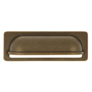 Hickory Hardware PA1023-WOA Oxford Antique Cup Cabinet Pull, 3-Inch, Windover Antique