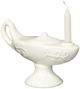 prestige medical large ceramic florence nightingale graduation lamp with wax candle (color: off-white)