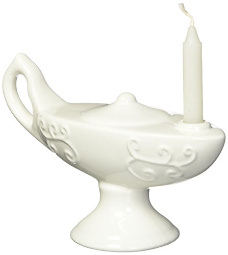 Prestige Medical Large Ceramic Florence Nightingale Graduation Lamp with Wax Candle (Color: Off-White)