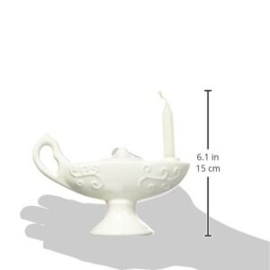 Prestige Medical Large Ceramic Florence Nightingale Graduation Lamp with Wax Candle (Color: Off-White)