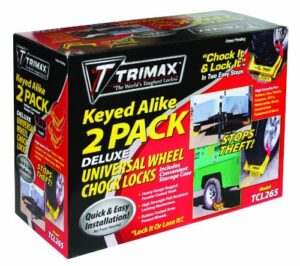 trimax tcl265 small deluxe keyed alike wheel chock lock, (pack of 2)