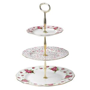 royal albert new country roses white cake stand three-tier