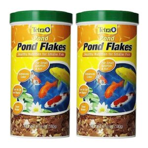 flaked fish food for small goldfish and koi with premium nutrition (2 pack) (6.35-ounce, 1-liter) (2 items)