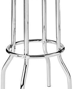 Crown Mark 3905Set Retro 3pc Bar Set w/ 2 stools Black and Chrome