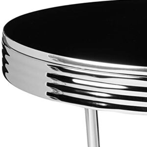 Crown Mark 3905Set Retro 3pc Bar Set w/ 2 stools Black and Chrome