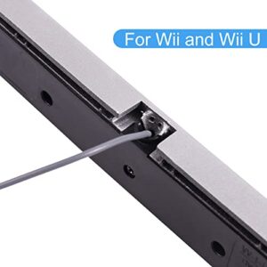 JINHEZO Replacement Wired Infrared IR Ray Motion Sensor Bar Compatible Nintendo Wii and Wii U Console (Silver/Black)