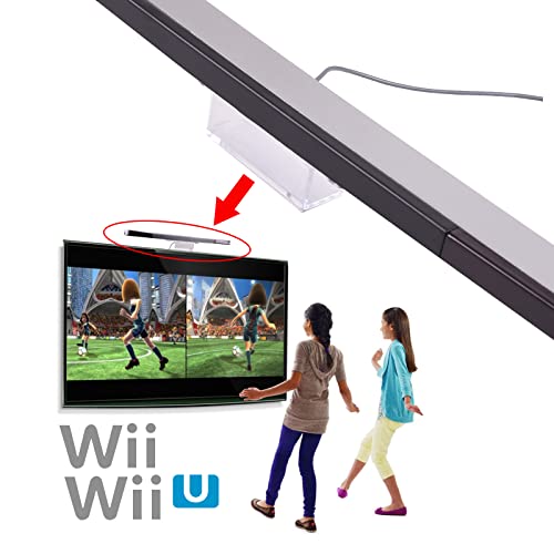 JINHEZO Replacement Wired Infrared IR Ray Motion Sensor Bar Compatible Nintendo Wii and Wii U Console (Silver/Black)