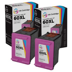 ld remanufactured ink cartridge replacement for hp 60xl cc644wn high yield (color, 2-pack)