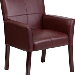 Flash Furniture Taylor Burgundy LeatherSoft Executive Side Reception Chair with Mahogany Legs