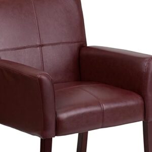 Flash Furniture Taylor Burgundy LeatherSoft Executive Side Reception Chair with Mahogany Legs