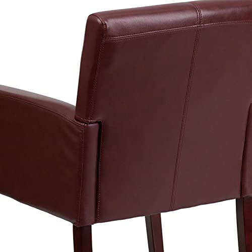 Flash Furniture Taylor Burgundy LeatherSoft Executive Side Reception Chair with Mahogany Legs