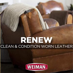 Weiman Leather Cleaner and Conditioner for Furniture - Cleans Conditions and Restores Leather Surfaces - UV Protectants Help Prevent Cracking or Fading of Leather Car Seats, Shoes, Purses