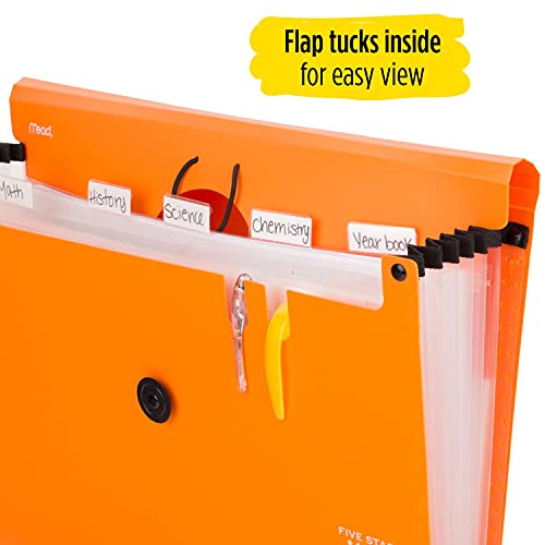 Five Star 6-Pocket Expanding File, 13 x 9.38 Inches, Orange (72923)