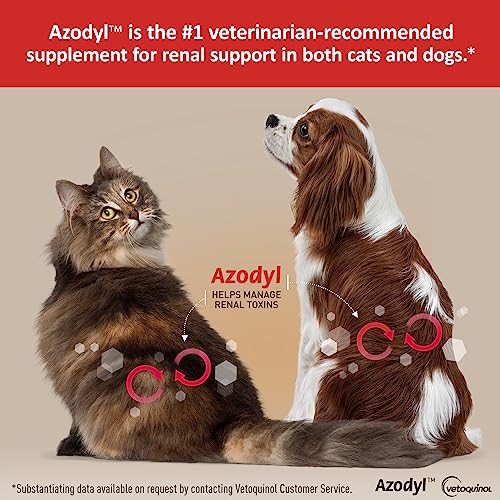 Vetoquinol Azodyl for Dogs and Cats, Helps Support Normal Kidney Function and Health for Dogs and Cats, Supports The Function and Health of Kidneys in Dogs and Cats, 90 Ct