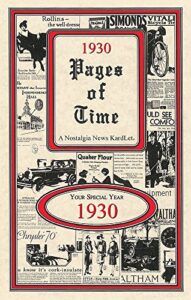 pages of time 1930 celebration kardlet: birthdays, anniversaries, reunions, homecomings, client & corporate gifts