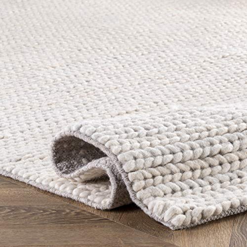 nuLOOM Penelope Braided Wool Area Rug, 5x8, Off White