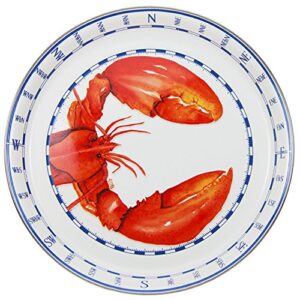 golden rabbit enamelware - lobster pattern - 15.5" medium tray