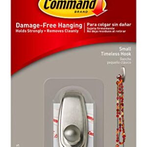 Command 17062BN Wall Hooks, Small, Brushed Nickel