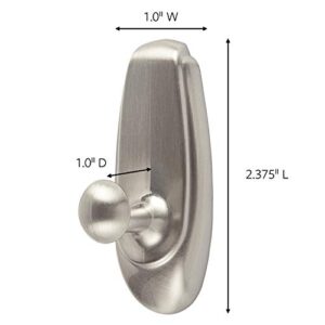 Command 17062BN Wall Hooks, Small, Brushed Nickel