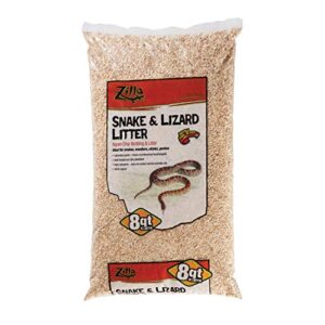 zilla pet snake & lizard substrate bedding litter, for snakes, monitors, skinks, and geckos, 8 quart