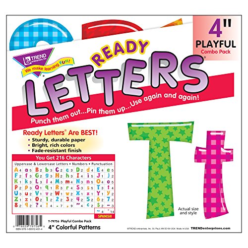 Trend Enterprises Ready Letters Colorful Patterns, 4 Inches, Set of 216