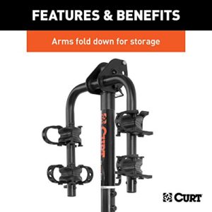 CURT 18029 Trailer Hitch Bike Rack Mount, Fits 1-1/4, 2-Inch Receiver, 2 Bicycles, CARBIDE BLACK POWDER COAT