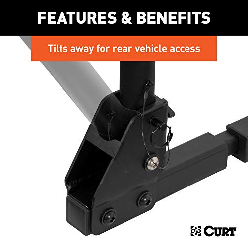 CURT 18029 Trailer Hitch Bike Rack Mount, Fits 1-1/4, 2-Inch Receiver, 2 Bicycles, CARBIDE BLACK POWDER COAT