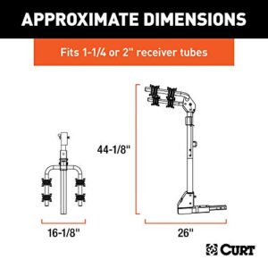 CURT 18029 Trailer Hitch Bike Rack Mount, Fits 1-1/4, 2-Inch Receiver, 2 Bicycles, CARBIDE BLACK POWDER COAT