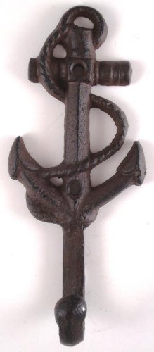 Lighthouse Dolphin Anchor Starfish Seahorse Shell Cast Iron Nautical Hooks Set