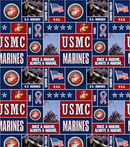 united states of america marines usa military fleece fabric print