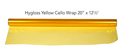 Hygloss Products Cellophane Roll – Cellophane Wrap for Crafts, Gifts, and Baskets 20 Inch x 12.5 Feet, Yellow, Model: n/a