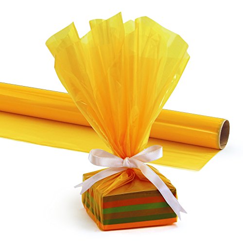 Hygloss Products Cellophane Roll – Cellophane Wrap for Crafts, Gifts, and Baskets 20 Inch x 12.5 Feet, Yellow, Model: n/a
