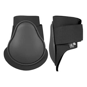 horze protective lightweight adjustable horse fetlock boots (sold in pairs) - black - horse