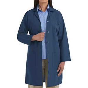 red kap women's lab coat, navy, medium