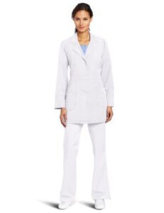 wonderwink women's utility girl stretch lab coat, white, medium