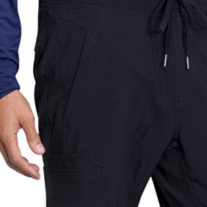 Jogger Scrubs for Men – 4-Way Stretch with Drawstring Elastic Waist, Cargo Pockets, Superior Performance & Comfort CK004A, M, Black