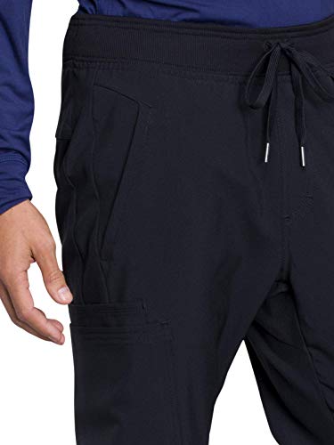 Jogger Scrubs for Men – 4-Way Stretch with Drawstring Elastic Waist, Cargo Pockets, Superior Performance & Comfort CK004A, M, Black