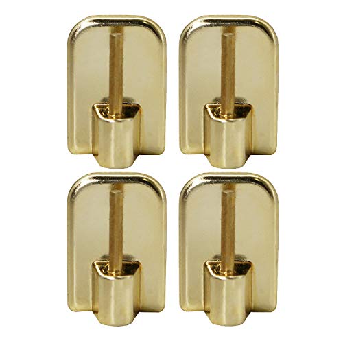 Evideco French Home Goods Self Adhesive Hooks Sash Rod Kitchen Curtains Set of 4 - Gold