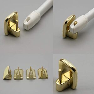 Evideco French Home Goods Self Adhesive Hooks Sash Rod Kitchen Curtains Set of 4 - Gold