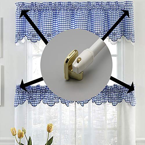 Evideco French Home Goods Self Adhesive Hooks Sash Rod Kitchen Curtains Set of 4 - Gold