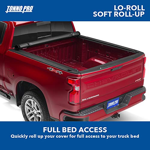 Tonno Pro Lo Roll, Soft Roll-up Truck Bed Tonneau Cover | LR-3045 | Fits 2015 - 2020 Ford F-150 5' 7" Bed (67")