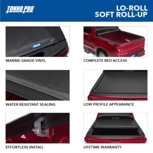 Tonno Pro Lo Roll, Soft Roll-up Truck Bed Tonneau Cover | LR-2015 | Fits 2009 - 2018, 2019 - 2020 Classic Dodge Ram 1500/2500/3500 6' 4" Bed (76.3")