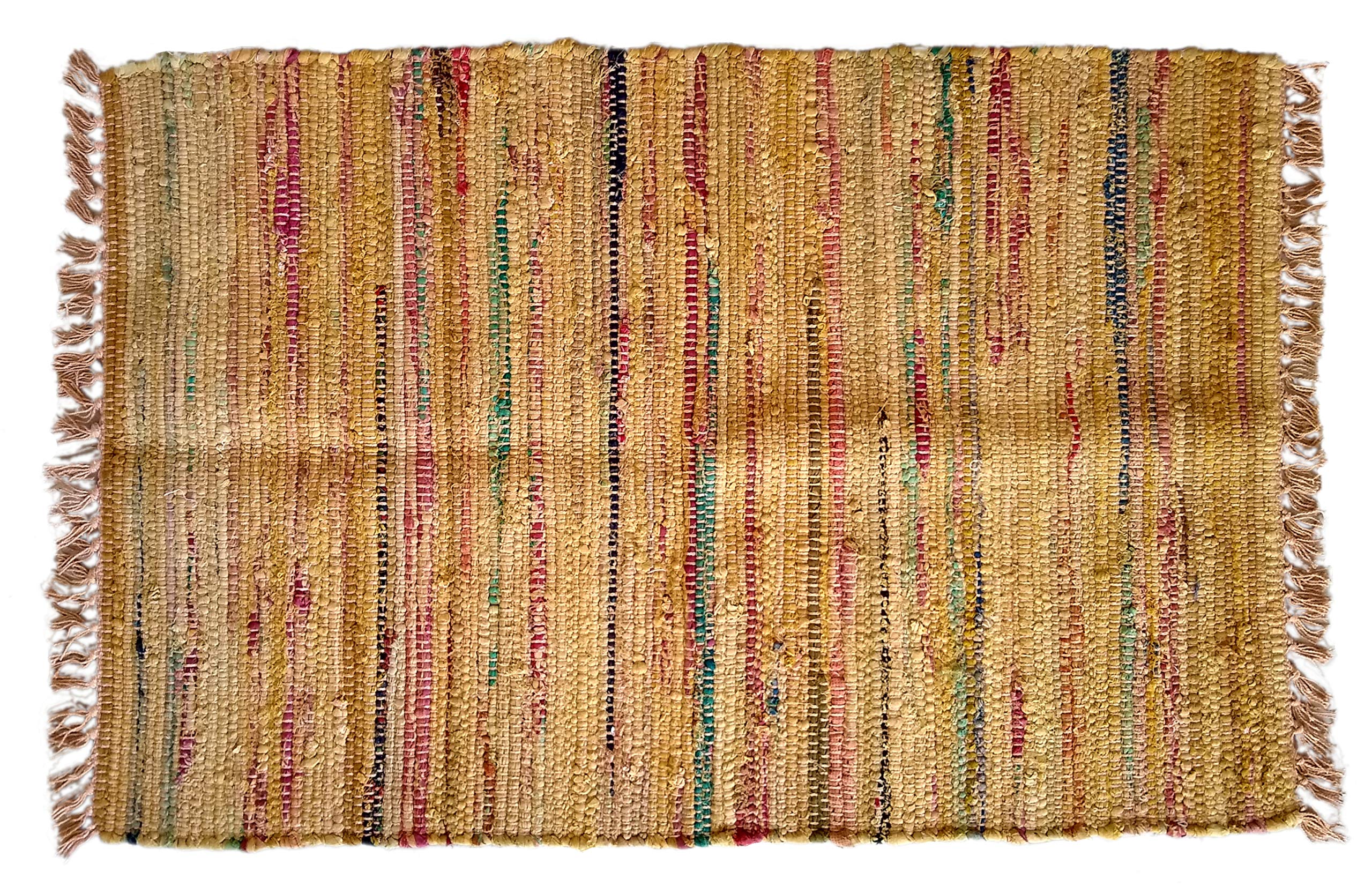 Sturbridge Country Rag Rug in Mustard 24" x 36"