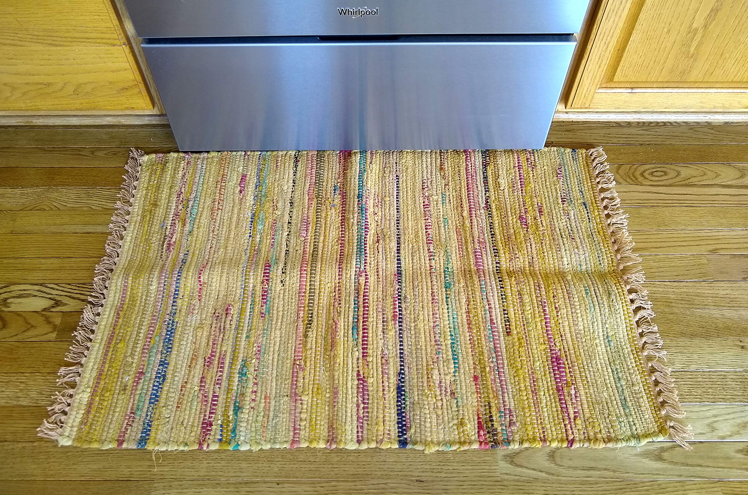 Sturbridge Country Rag Rug in Mustard 24" x 36"