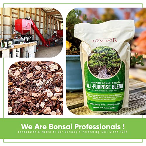 Bonsai Outlet Bonsai Soil Mix - Tinyroots All Purpose Organic Mixed Bonsai Tree Blend + Used for All Varieties of Bonsai Trees, 2.5qts