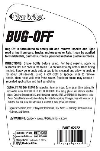 STAR BRITE Bug Off Automotive Dead Insect Residue Cleaner - 22 OZ (092722),orange